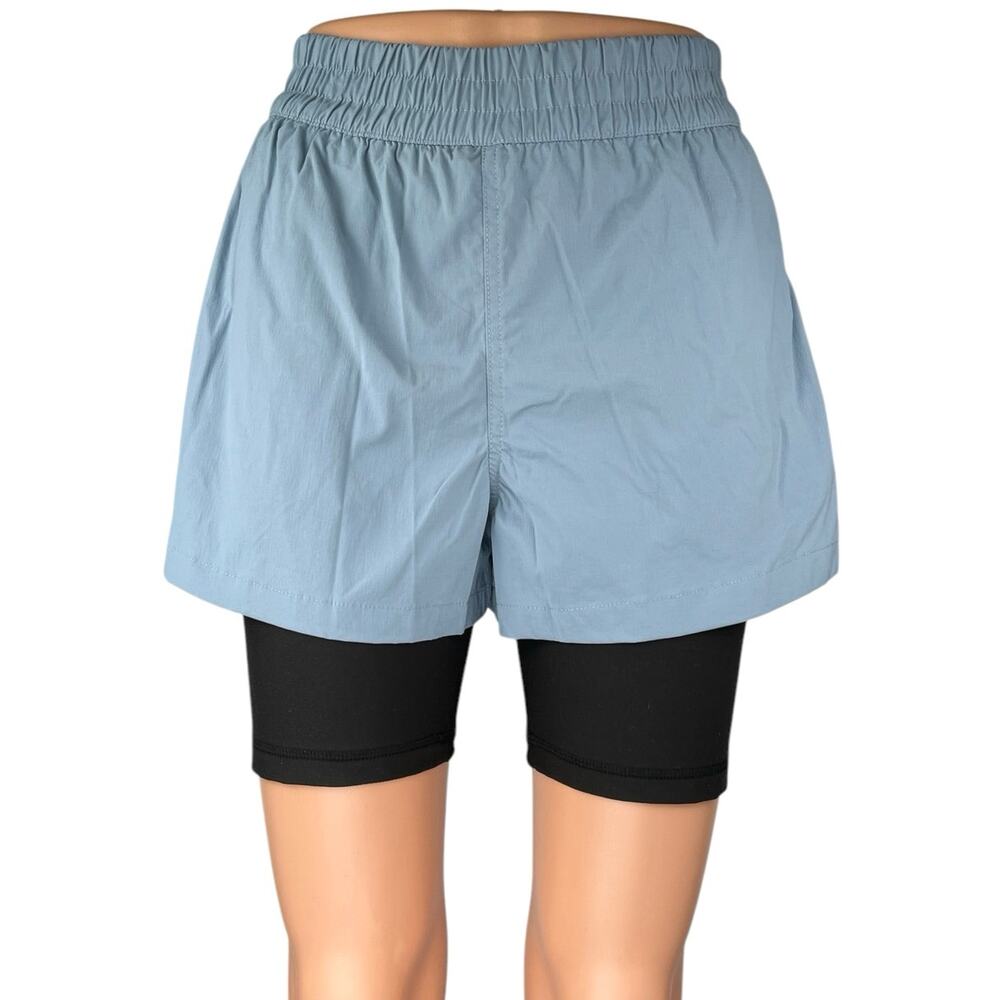 WeWoreWhat Blue Black Liner Windbreaker Biker Workout Athletic Running Shorts XS